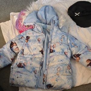 Frozen Themed Light Blue Puffer Jacket